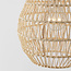 Lampadaire à arc Lys noir avec abat-jour naturel