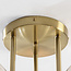 3-lichts plafondlamp Elora messing met cognac glas