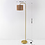 Lampadaire Kiri - laiton avec abat-jour en chanvre
