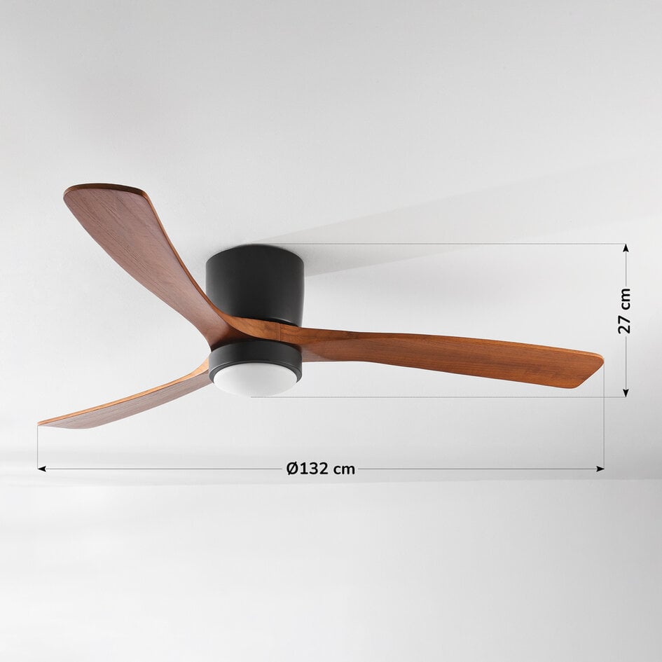 Ventilateur de plafond Rani à pales en chêne avec LED