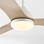 Plafondventilator Oiseau met dimbare LEDs en lichthouten bladen - houtoptiek