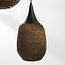 3-lichts design hanglamp van karton Zensa - zwart en bruin