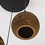 3-lichts design hanglamp van karton Zensa - zwart en bruin