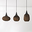 3-lichts hanglamp van karton Folia - zwart en bruin