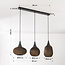 3-lichts hanglamp van karton Folia - zwart en bruin