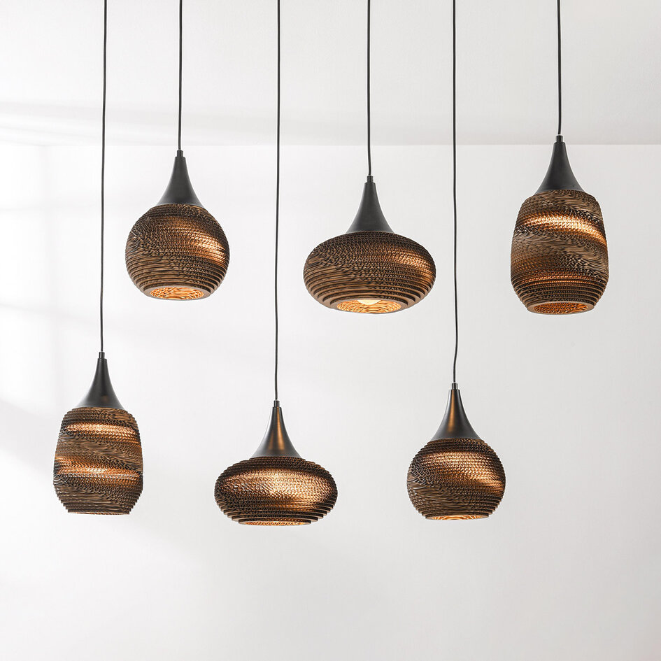 6-lichts hanglamp van karton - Sferra