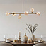 Hanglamp Aster - goud met amber glas