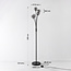 Lampadaire Claire noir avec verre fumé, 5 lumières