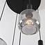 Lampe suspendue Rustique 5 lumières avec verre fumé et fixation noire