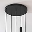 Lampe suspendue Rustique 5 lumières avec verre fumé et fixation noire