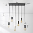 6-lichts snoerpendel Caverna - zwart met marmeren details (excl. E27 lampen)