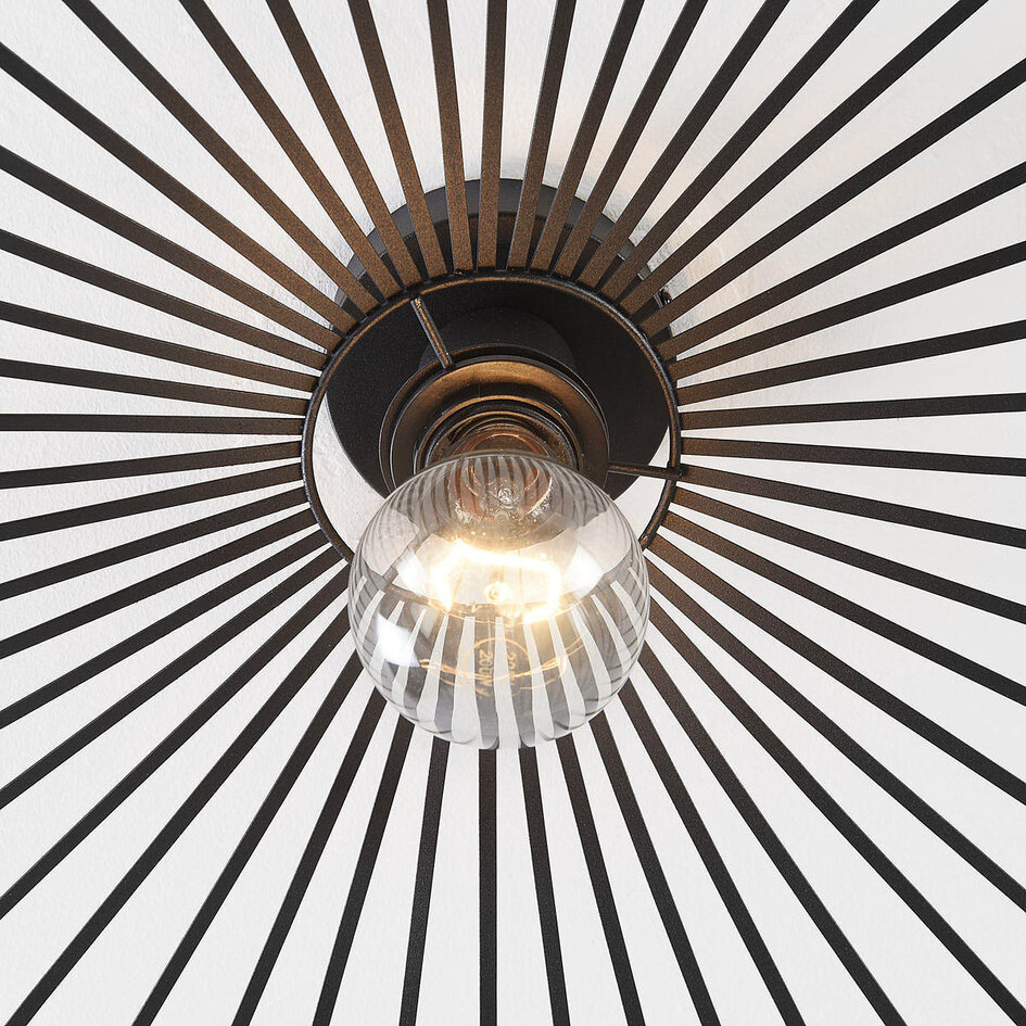 Plafondlamp cirque in zwart metaal