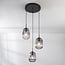 Design hanglamp Isara met geribbeld rookglas, 3-lichts