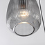 Lampe suspendue design Isara avec verre fumé nervuré, 3 lumières
