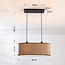 Lampe suspendue moderne à 2 lumières Esmora noir avec abat-jour ovale en tissu
