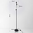 Vloerlamp Tyson met zwart frame en melkglas 5-lichts