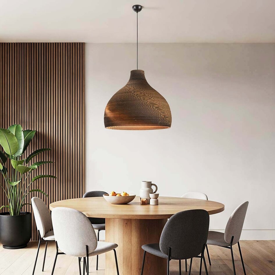 Lampe suspendue en carton Soluna - Ø60 cm