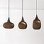Suspension 3 lumières Folia - carton recyclé noir et brun