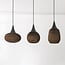 Suspension 3 lumières Folia - carton recyclé noir et brun