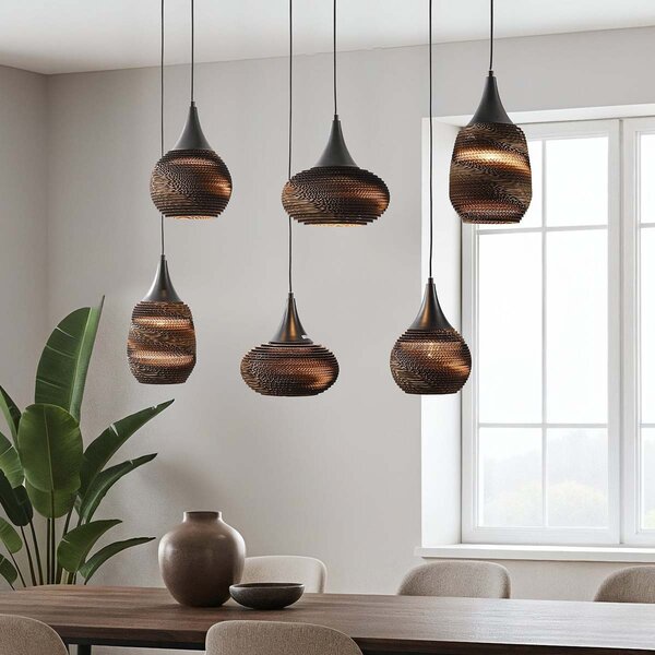 6-lichts hanglamp van karton - Sferra