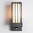 Industriële donker grijze wandlamp met sensor - Tijn