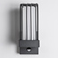 Industriële donker grijze wandlamp met sensor - Tijn