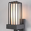 Industriële donker grijze wandlamp met sensor - Tijn