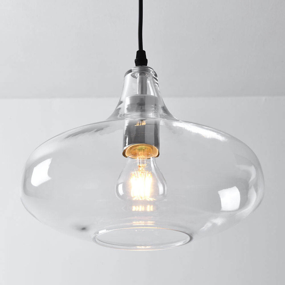 Lampe suspendue à 1 lumière Trinidad avec verre transparent - variante 1