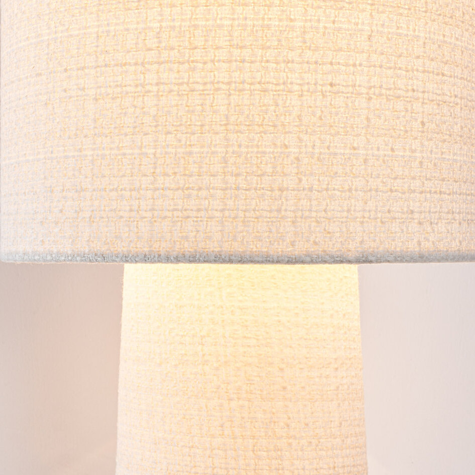 Moderne vloerlamp Lumo in Japandi stijl wit - stof