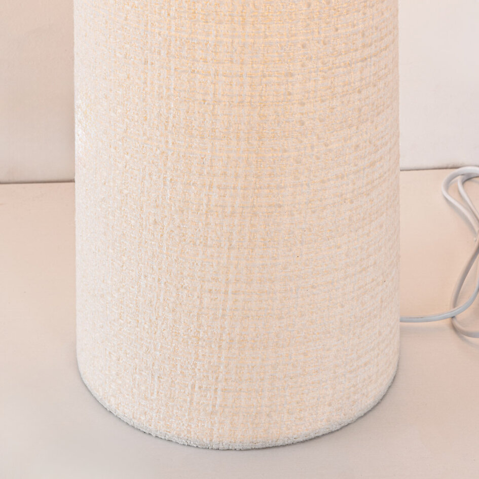 Moderne vloerlamp Lumo in Japandi stijl wit - stof