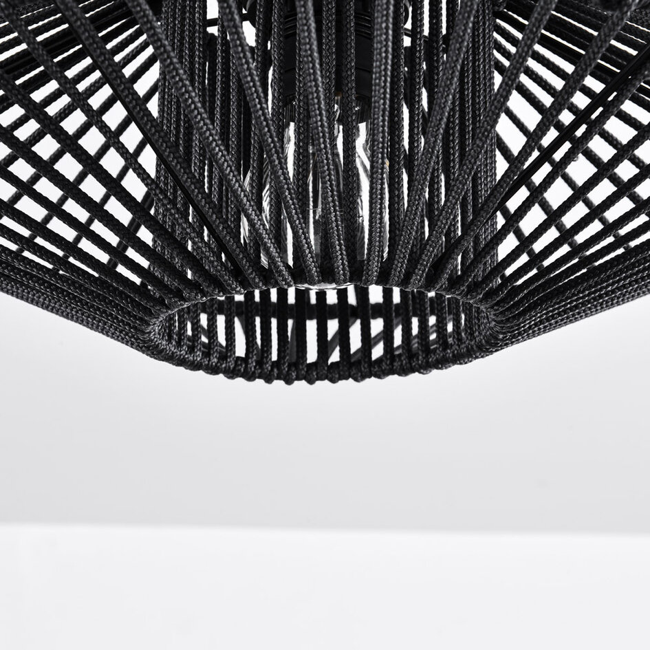 Buitenlamp Woven in zwart gevlochten touw, IP54