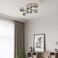 Plafondlamp Caleb, 4-lichts - Smoke glas met spiegeleffect