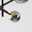 Plafondlamp Caleb, 4-lichts - Smoke glas met spiegeleffect