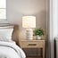 Lampe à poser Sofara en céramique avec abat-jour en tissu - blanche