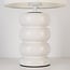 Lampe à poser Sofara en céramique avec abat-jour en tissu - blanche
