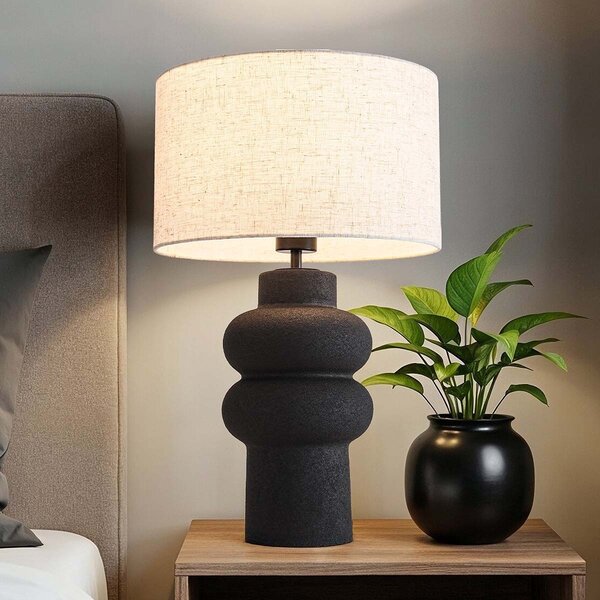 Lampe de table en céramique Sera - noir