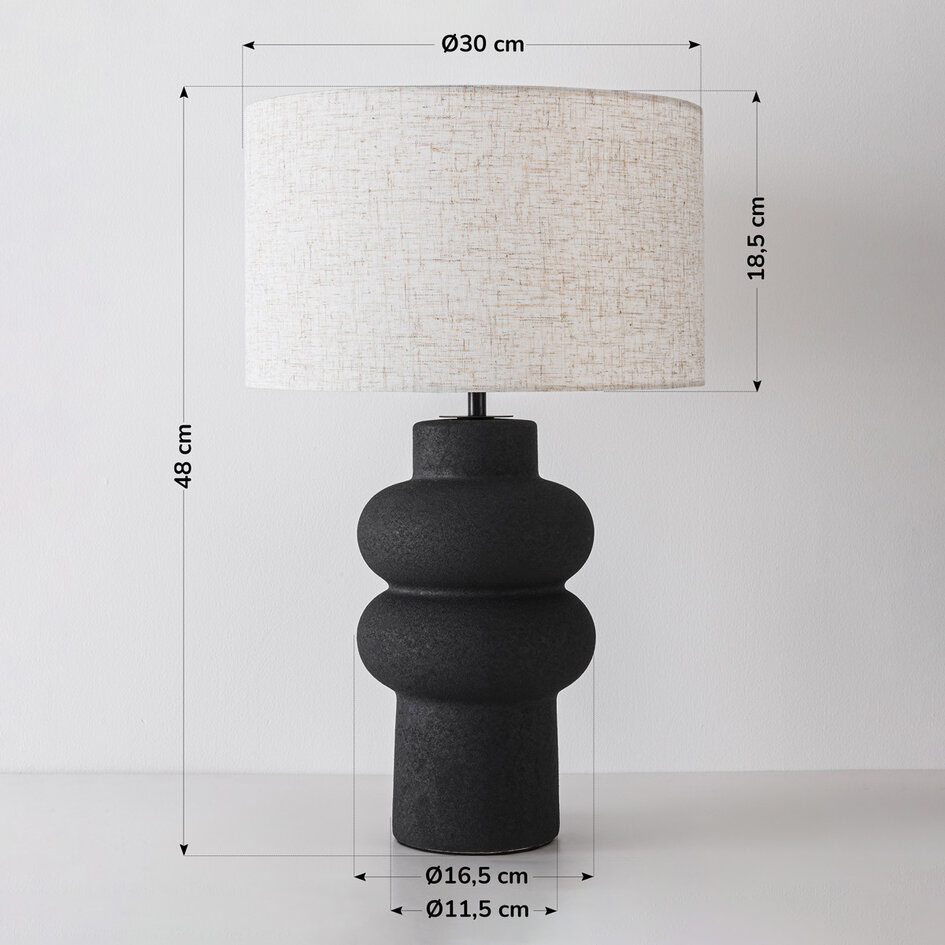 Lampe de table en céramique Sera - noir