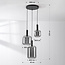 3-lichts hanglamp Rustique - smoke glas