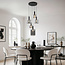 Hanglamp Rustique 5-lichts met smoke glas en zwart armatuur