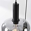 5-lichts hanglamp Rustique - zwart en smoke glas