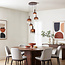 Hanglamp Rustique 5-lichts met lichtbruin glas - brons