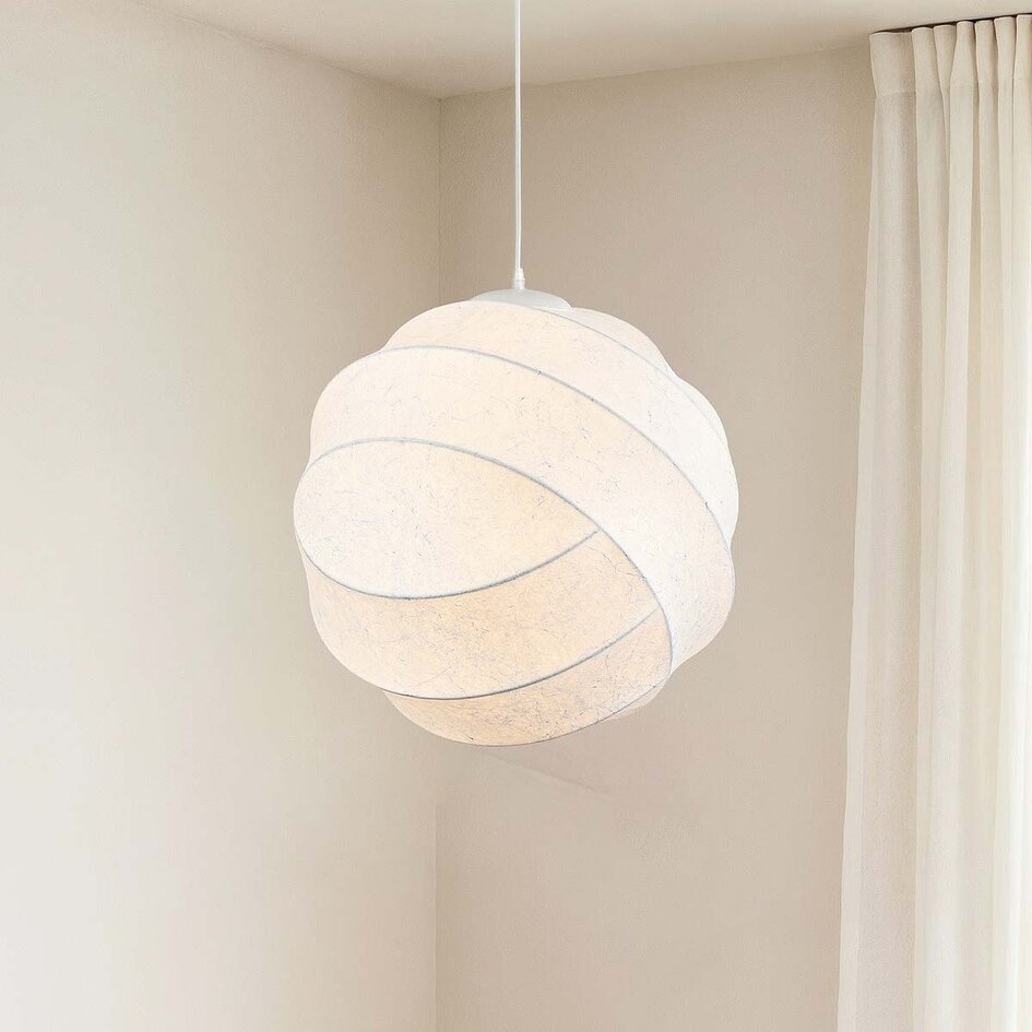 Minimalistische hanglamp Soie in zijde-look