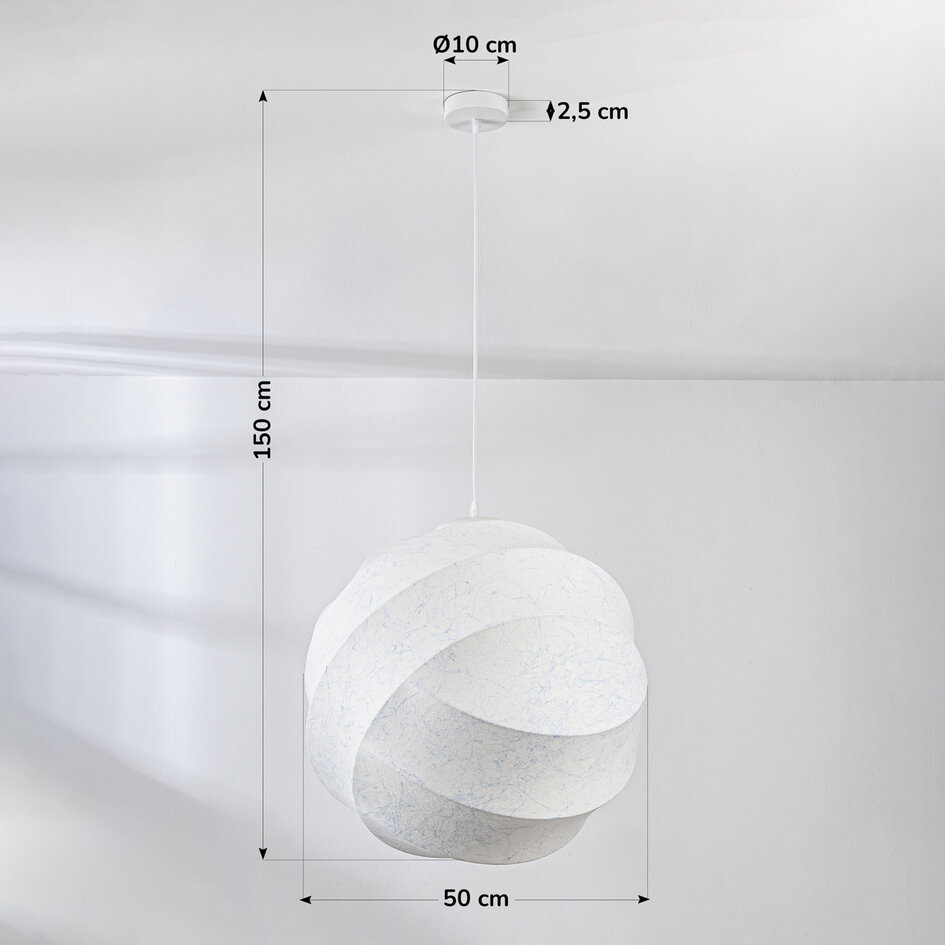 Minimalistische hanglamp Soie in zijde-look