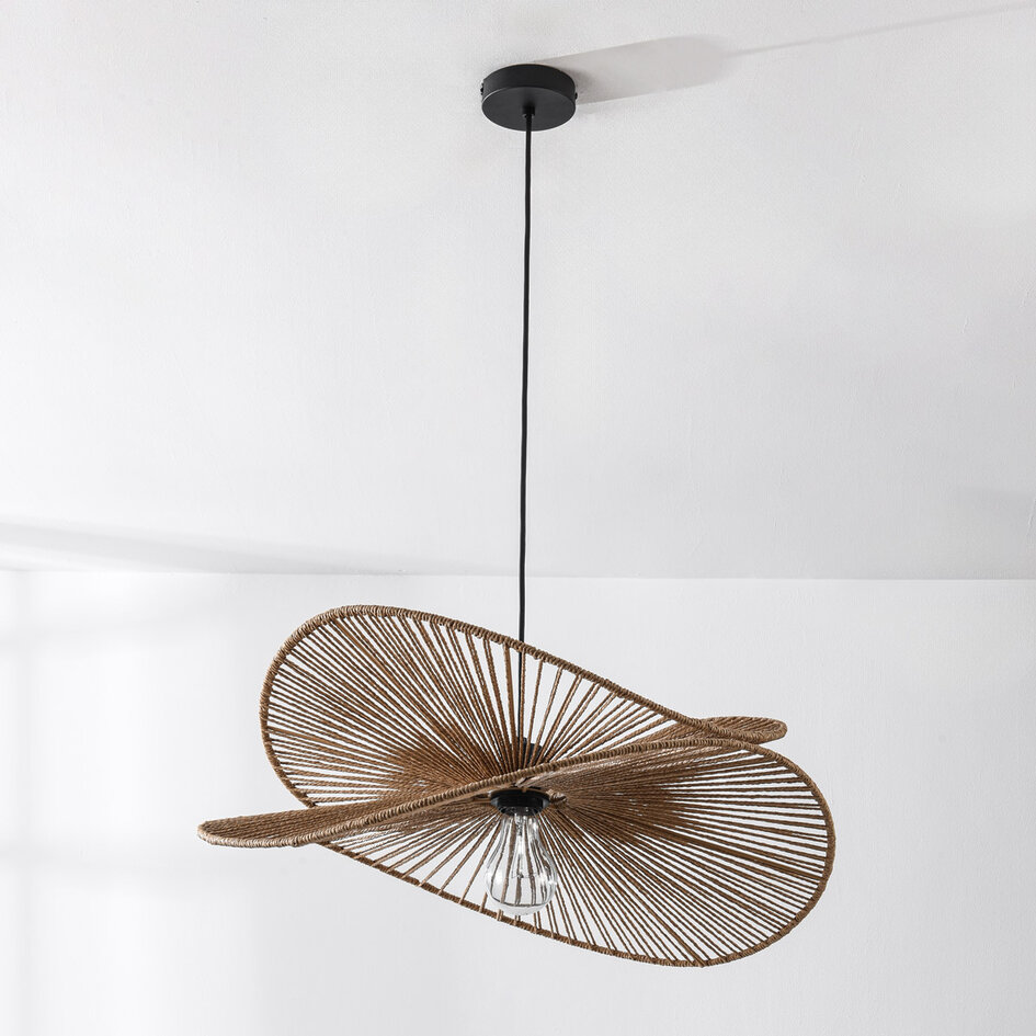 Lampe suspendue moderne boho-chic Janah - marron