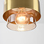 Eigentijdse hanglamp Faey 3-lichts en amber glas