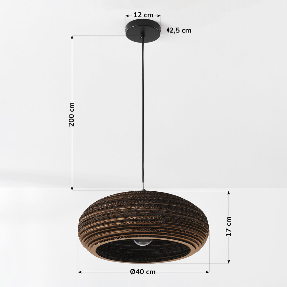 1-lichts hanglamp van karton - Haze