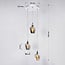 Suspension industrielle 3 lumières Veronica - chrome et verre fumé