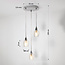 Chrome hanglamp met transparant glas, 3-lichts - Virginia