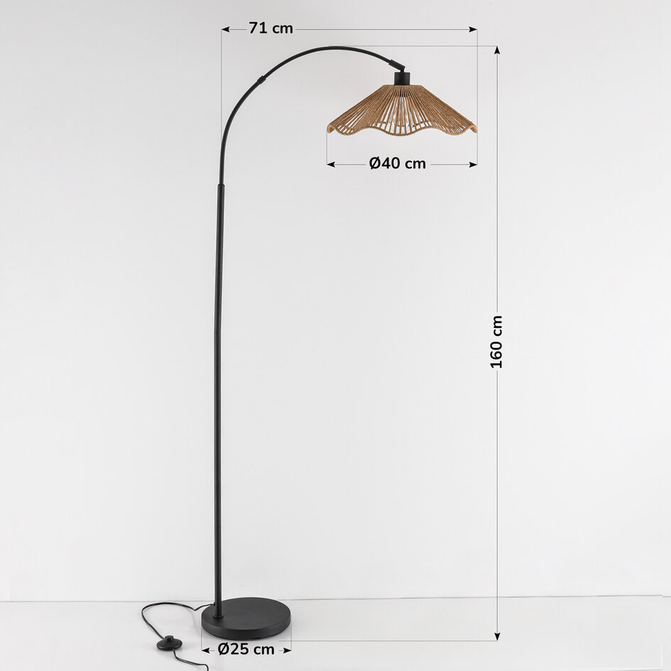 Lampadaire arc bohème Hua