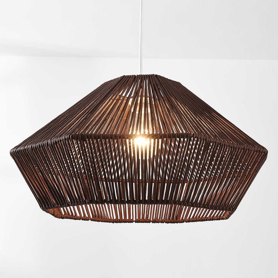 Hanglamp Mizu van terylene - donkerbruin